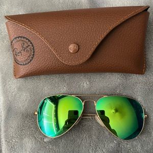 RayBan aviator mirrored sunglasses